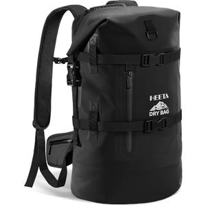 HEETA Dry Bags Waterproof Backpack 40L for Men & Women, Roll Top Heavy Duty Cushioned Hiking Backpack for Kayaking Boating Paddle Boarding Fishing Travel Camping Beach Vacation Cruise Ship Essentials