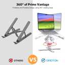 OMOTON LA10 360 Rotating Laptop Stand Riser for Desk, Ergonomic Foldable Computer Stand Adjustable Height Angles for Collaborative Work, Easy Storage Fit Macbooks,All Laptops up to 16 inches, Silver
