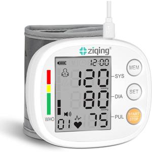KIKEANG Wrist Blood Pressure Monitor, Rechargeable Bp Cuff Wrist & Accurate 2x99 Data Large LCD Screen Display for Home/Trave/Office Use
