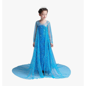 Dressy Daisy Princess Costume Girls Sparkly Sequin Dress Cape Kids Birthday Halloween Outfit Long Sleeves, Blue Pink White, S