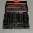 GIREORAN 2 IN 1 Lug Nut Socket Set & Wheel Lock Removal Kit, 7 Piece Flip Socket Design Lug Nut Remover for Installing Standard Hex Nut, Bolt and Removal of Stripped, Rusted, Rounded-Off Bolts, Nuts