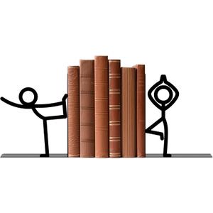 Metal Bookends Yoga-Style Bookends Decorative Cute Book Ends for Shelves Reading Decor Bookshelf Decor Book Stoppers for Bookshelf Home Office Desk Book Lovers Gift