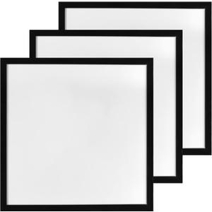 12x12 inch Square Picture Frames, Compatible With 30x30 cm Without Mat, for Arts or Photos or Posters Display, Black Frame with Acrylic Protection and Hanging Kit, Pack of 3