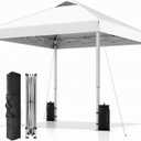 SANWAY 10x10 Pop Up Canopy Tent, One Push Setup, Heavy Duty Portable for Beach Camping Parties with Vents - Snow White