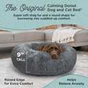 Best Friends by Sheri The Original Calming Donut Dog Bed for Large Dogs up to 100 lbs, Shag Faux Fur, Gray, Large, 36" x 36"