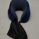 Travel Pillow, Best Memory Foam Neck Pillow Head Support Soft Pillow for Sleeping Rest, Airplane Car & Home Use (Dark Blue)