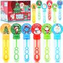 24PCS Christmas Party Favors for Kids, Bubble Wand Bulk Christmas Toys Gifts for Crhsitmas Stocking Stuffers Goodie Bag Fillers Classroom Prizes, Christmas Party Supplies for Girls Boys (Christmas)