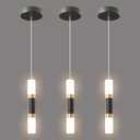 Modern Kitchen Island Light Fixture Dimmable LED Black Mini Pendant Light Bedroom Bedside Table Black Gold Small Pendant Lighting (3-Pack)