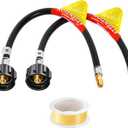 GasSaf 18 inch RV Propane Hose, 1/4" Inverted Camper Propane Hose Connect to 2-Stage Auto Changeover Regulator for RVs, Campers & Trailers (2 Pcs)