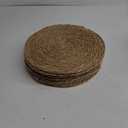 GENMOUS Woven Placemats Set of 10,12" Round Placemats Natural Water Hyacinth Boho Placemats, Farmhouse Rattan Chargers for Dinner Plates, Rustic Braided Wicker Table Mats for Dining Table, Home, Wedding