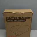 Electric Heated Blanket 72"x84" Full Size - Flannel & Sherpa Fabric Dual-Sided, 6 Heat Settings & 1-10 Hours Auto Off, Soft & Cozy Warming Throw for Home, Office, or Bed, Machine Washable, Light Gray