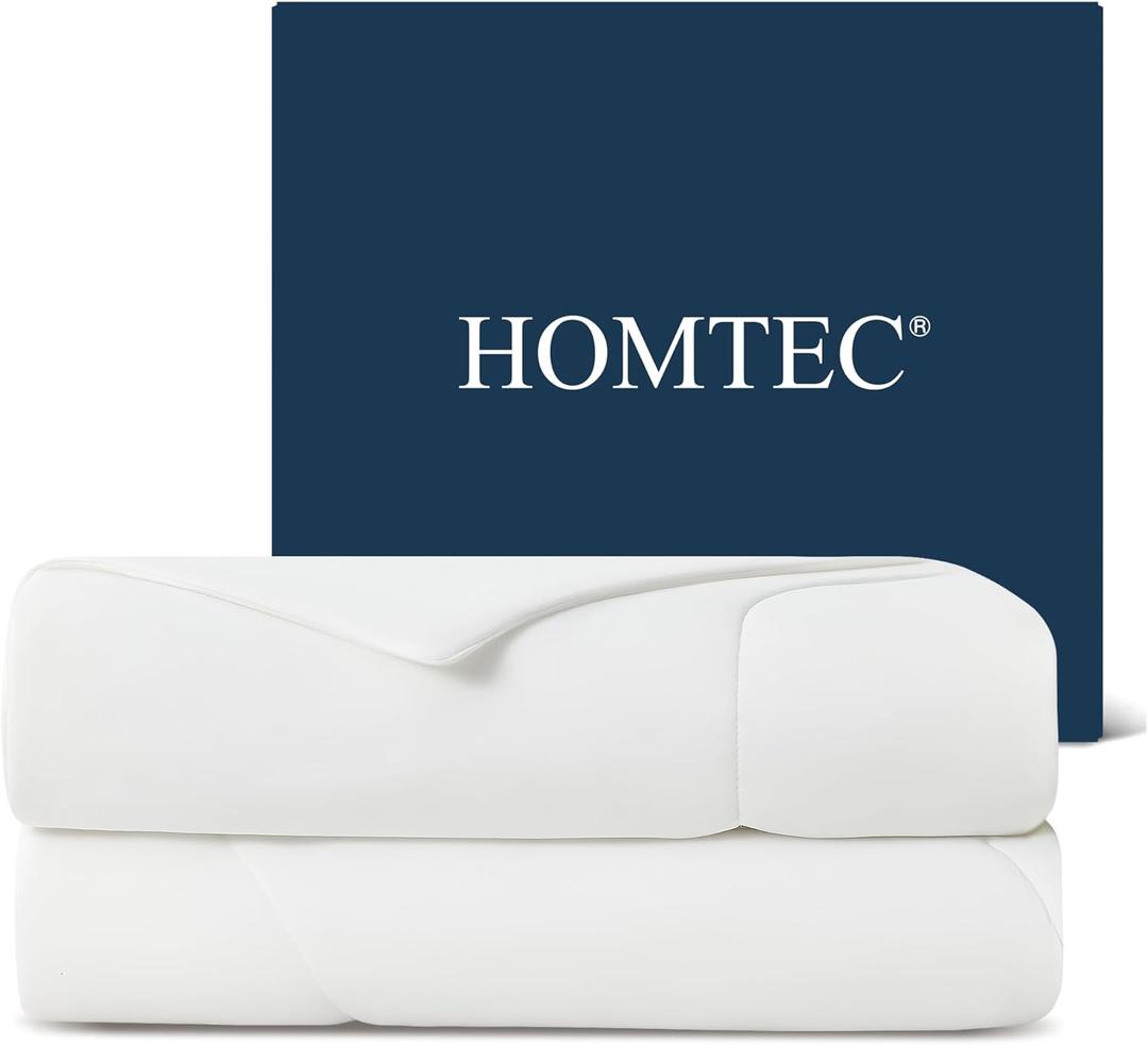 Cooling Comforter Set Queen Size, 3 Pieces Cooling Blanket for Hot Sleepers and Night Sweats, Q-Max>0.4 Cool Tech Bed Set with Pillowcases, Lightweight & Breathable (90''x90'', White)