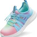 TOTOMONA Boys Sneakers Lace Up Girls Tennis Shoes Lightweight Toddler Slip on Shoes Casual Footwear Pink & Blue Size Toddler 6.5