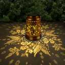 KY&BOSAM Solar Hummingbird Lanterns Outdoor Waterproof, Metal Openwork LED Hanging Solar Lights Outside Decorative for Yard Patio Backyard Deck Porch Garden Decor Birthday Gifts for Women Mom Grandma