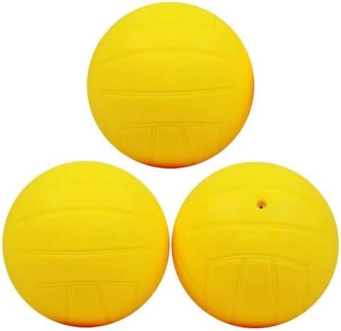 Viminston Spike Replacement Balls 3.5inch Yellow Soft Balls 3-Pack for Round Net Game Pool Game Mini Volleyball