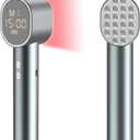 Red Light Therapy with Timing and 4 Modes, High Power 660/850nm Handheld Near-Infrared  Red Light Therapy for Face Body, Portable Light Therapy Wand for Pain Relief of Muscles Joints Knee, 20 LEDs (Gray)