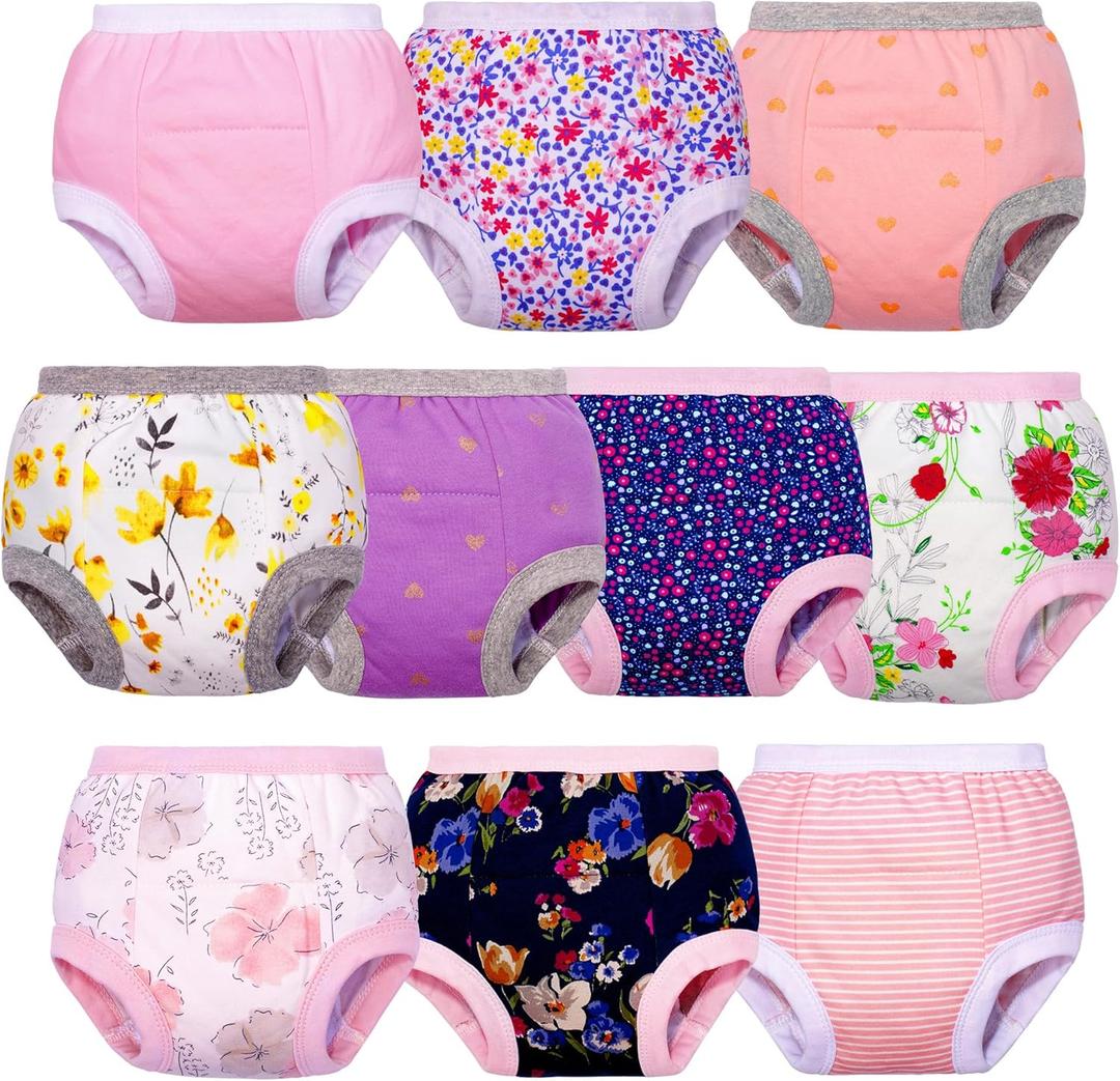 BIG ELEPHANT Potty Training Underwear, 100% Cotton Absorbent Unisex Toddler Pee Pants for Boys Girls,2T