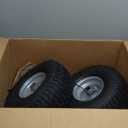 15x6.00-6nhs Lawn Mower Front Tire 4 Ply Tubeless 15x6x6 Lawn Mower 570 Lbs Tire and Wheel with 3/4" Bushing and 12 Spacers, Replacement for Garden Lawn Tractor Riding Lawn Mower, 2 Pack (Silver)