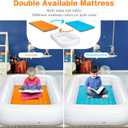 USHMA Toddler Travel Bed [4-Side] | Reversible 2 Colors Kids Air Mattress | Inflatable Toddler Bed | Portable Kids Blow Up Travel Bed with Sides, Orange & Aquamarine