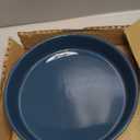 Fun Elements Shallow Dog Bowls, 10.5" Ceramic Large Food Plate for Small, Medium and Large Breeds, Non-Slip, Flat and Wide, Dishwasher Safe, Suitable for Dogs and Cats (Blue)