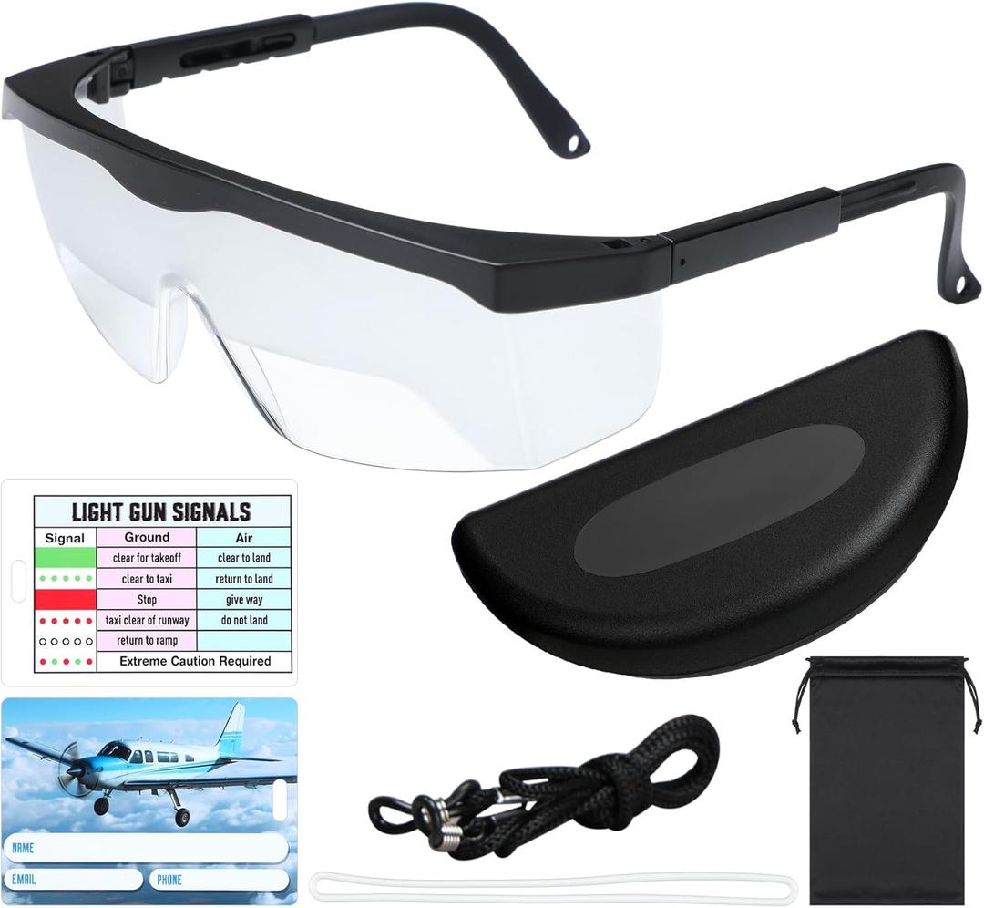Saysurey Aviation Flight Training Glasses Adjustable View Limiting Goggles Device with Glasses Box and Tag(Clear)