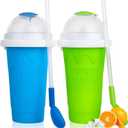 Slushie Cup slushie maker cup Magic Quick Frozen Smoothies CupSlushie Machine for Home Squeeze Slushie Cup diy slushie maker cup Gifts (BlueGreen)