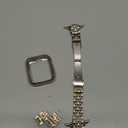 Slim Watch Band Compatible with Apple Watch  38mm 40mm 41mm  Metal Stainless Steel Watchband Suitable for iWatch 10/9/8/7/6/5/4/3/2/1/SE Series Women Luxury Strap (Silver and Gold)