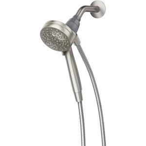 Moen Engage Magnetix Spot Resist Brushed Nickel 3.5-Inch Six-Function Detachable Handheld Showerhead with Magnetic Docking System, 26100SRN