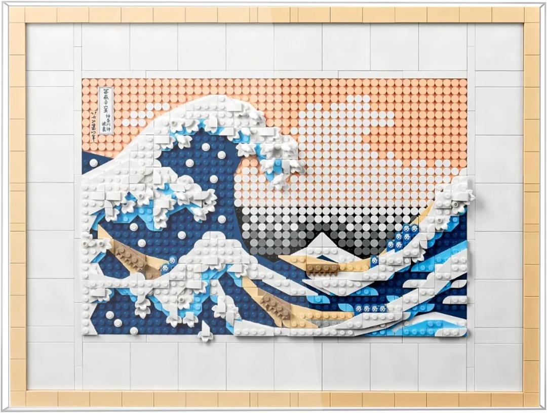 WICUS 3mm Acrylic Display Case for Lego 31208 The Great Wave Compatible with Surf Photo Frame Dustproof Clear Display Box(NOT Included The Model)