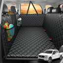 URPOWER 2026 Upgraded Back Seat Extender for Dogs - Large Hard Bottom Dog Car Seat Cover Holds 550lbs, Waterproof Dog Hammock Pet Bed with High-Density Foam Non-Slip Backseat Protector