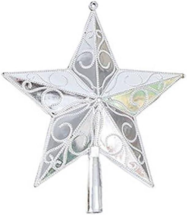 YYCRAFT Star Chirstmas Tree Topper 8 Inch Christmas Decoration,Silver