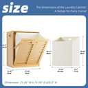 HITNET Tilt Out Laundry Hamper, Bamboo Laundry Cabinet with Hidden Removable Basket, Freestanding Clothes Storage organizer for Bedroom, Bathroom, Living Room, Natural, 21.26" L 13.78" W 25.2" H
