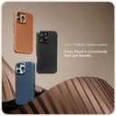LONLI Edition | Italian Leather - for iPhone 16 Pro Max - Premium Italian Full Grain Leather Phone Case - Develop Unique Patina - Azure Blue