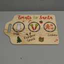 Dear Santa Cookie Plate Irregular Christmas Treat Santa Wooden Holding Tray Xmas Eve Treat Boards Cute Plate Platter Mat Wood Pans for Winter Holiday Decoration Supplies