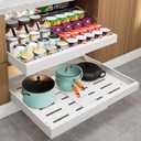 2 Packs Pull Out Cabinet Organizer, Expandable(12.4"-20.4") Drawer Organizer, Pull out Drawers Fixed with Adhesive Nano Film, Slide out Cabinet Organizer Drawer Storage for Kitchen, Pantry, Bathroom
