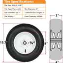 LotFancy 4.80/4.00-8 Tire and Wheel, 2 Pack 16 Inch Pneumatic Wheelbarrow Replacement Wheels, 5/8" Bearings, Adjustable 3" to 7" Centered Hub, for Wheelbarrows, Garden Carts, Yard Wagons