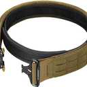 FAIRWIN Tactical Balttle Molle Rigger Belt with Quick Release Buckle - 2 Inch Heavy Duty Carry Combat Belts for Men (L(Waist 35"-40"), Brown)