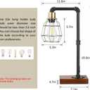 CONCA Steampunk Table lamp, E26 Base Rustic Edison Lighting, cage Shade Table lamp (A-Black+Bronze)