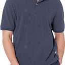 Amazon Essentials Men's Regular-Fit Cotton Pique Polo Shirt (Medium, Navy White Dots)