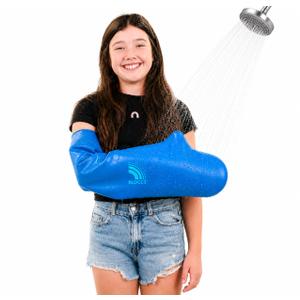Bloccs 100% Waterproof Cast Cover for Shower Arm Kids- Swim on Vacation, Shower & Bathe #CA79-XL - Child Arm (Extra Large) (Blue, M)
