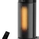 Sunnote Space Heater for Indoor Use, 1500W Electric & Portable Ceramic Heaters with 80Oscillating, Thermostat, 3 Modes, 24Hrs Timer, Room Heater with Remote, Fast Heating Safe for Bedroom Room Use (Black)
