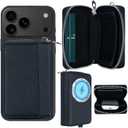 Strong Magnetic for MagSafe Wallet Pouch / Pixelsnap, Zipper Pocket Large Capacity for Earpod/Earphone/Car Keys & More, 3 Card Slots RFID Block for iPhone Air 17 16 15 Pro Max Pixel 10 Series (Black)