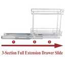 OCG Slide Out Cabinet Organizer for Narrow Cabinet (7" W X 17" D), 2 Tier Pull Out Shelves Slim Sliding Cabinet Organizer and Storage, Chrome