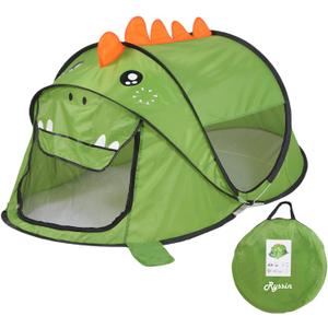 Pop up Kids Play Tent, Foldable Kids Playhouse Indoor Outdoor Toys Tents for Boys Girls Toddlers Birthday with Portable Storage Bag, Green Dinosaur
