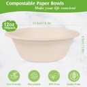 150 Pack Paper Bowls Disposable 12 OZ - Heavy-Duty 100% Compostable Eco-Friendly Biodegradable Soup Bowls, Heat Resistant Bagasse Bowls with Box, Suitable for Salad, Dessert, Milk, Cereals