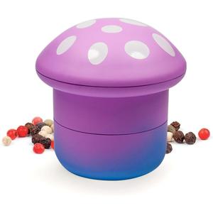 GrinderMushroom ShapeKitchen Spice, Tea, Pepper Grinder Set, 2.5 * 3 inches, Colorful (Gradient Purple)