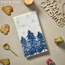 Artoid Mode Blue Xmas Tree Christmas Kitchen Towels Dish Towels, 18x26 Inch Farmhouse Snowflakes Winter Decoration Cleaning Set of 4