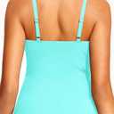 Tankini Tops for Women - V Neck Tummy Control Bathing Suit Top Only No Bottom