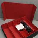 Card Storage Box for Trading Cards, 1800+ PU Leather Commander Card Deck Case, Magnetic Closure Card Holder Fits for Magic Game Cards(Black & red)