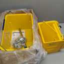 Mind Reader Mop Bucket with Wringer (Mop Not Included), 5.5 Gallon Cleaning Bucket with Wheels and Handle, Upward Press Wringer, Small Mop Compatible, Yellow